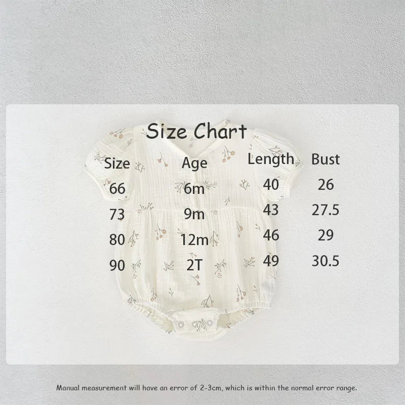 -ベビーロンパース 半袖ボディスーツ 花柄フラワープリント - mamahalo shop - 半袖ロンパース - べビー服 - 子供服 - 男の子 - 女の子