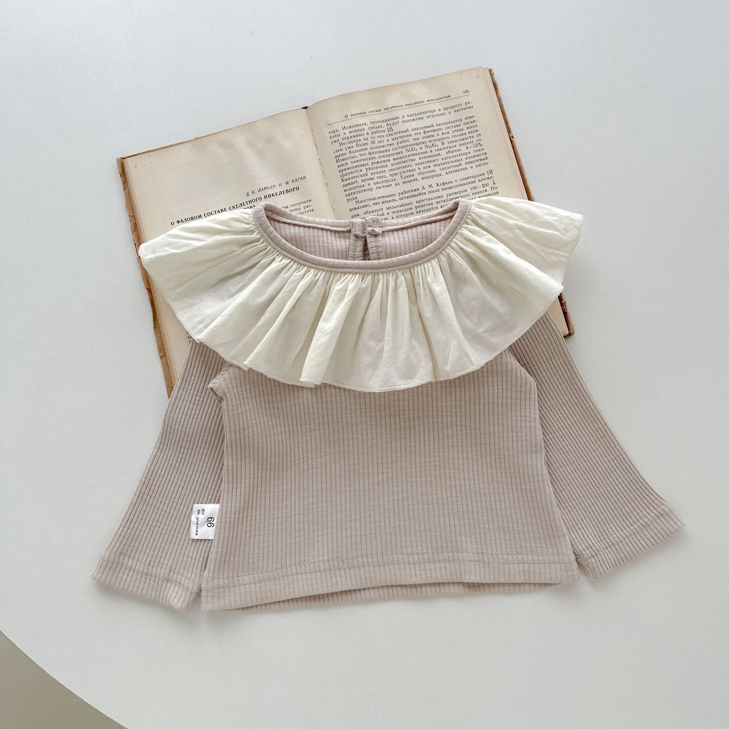 -ベビー フリル サークルカラー ピエロカラー 長袖 Tシャツ トップス ガールズ - mamahalo shop - 長袖Tシャツ - べビー服 - 子供服 - 男の子 - 女の子