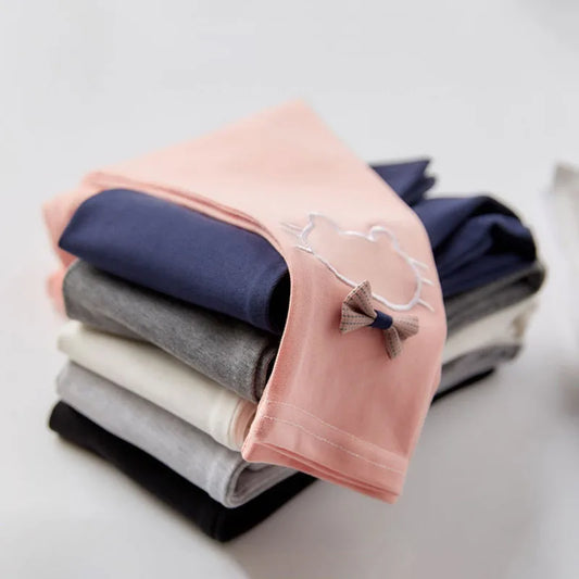 -キッズパンツ レギンスパンツ ねこキャットリボン刺繍 スパッツ 5カラー【mh0006451】 - mamahalo shop - レギンスパンツ - べビー服 - 子供服 - 男の子 - 女の子