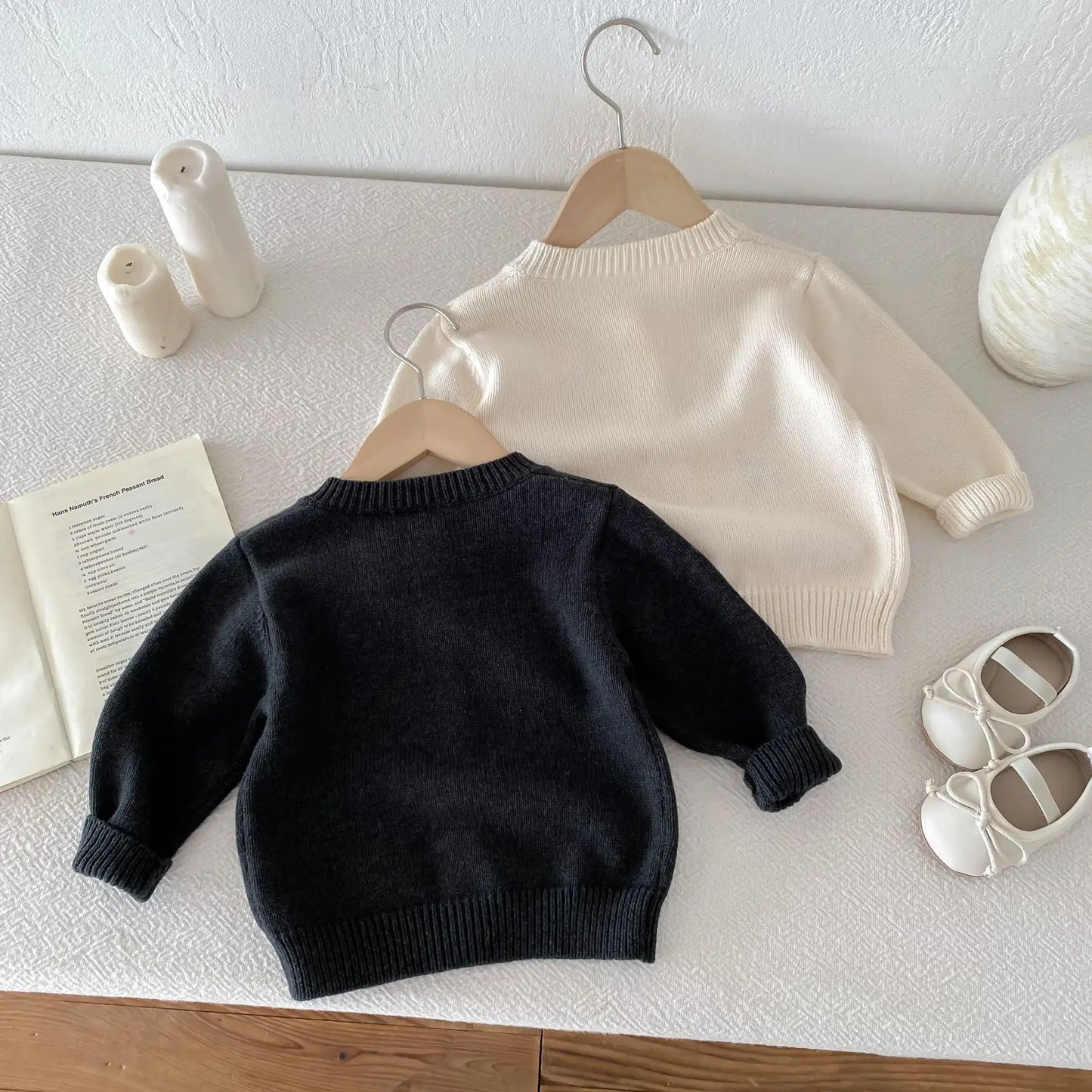 -キッズカーディガン ニットジャケット チェリーさくらんぼ刺繍 2カラー【mh0006630】 - mamahalo shop - カーディガン・パーカー - べビー服 - 子供服 - 男の子 - 女の子