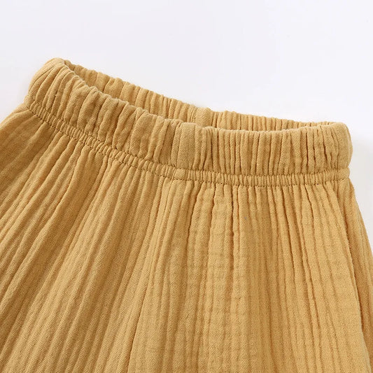 -キッズパンツ サマーパンツ ルーズロングパンツ エアリーパンツ シンプルベーシック 蚊よけ 外遊びパンツ - mamahalo shop - ロングパンツ・スウェットパンツ - べビー服 - 子供服 - 男の子 - 女の子