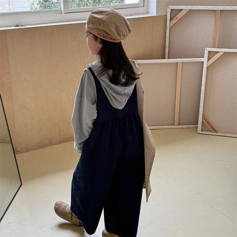 -キッズジャンプスーツ ルーズオーバーオール レターロゴプリント 2カラー - mamahalo shop - サロペットパンツ・サスペンダーパンツ - べビー服 - 子供服 - 男の子 - 女の子