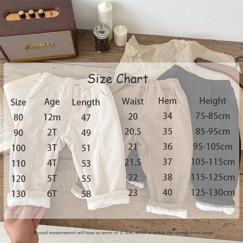 -キッズパンツ コーデュロイ 裏フリースロングパンツ センタータック - mamahalo shop - ロングパンツ・スウェットパンツ - べビー服 - 子供服 - 男の子 - 女の子