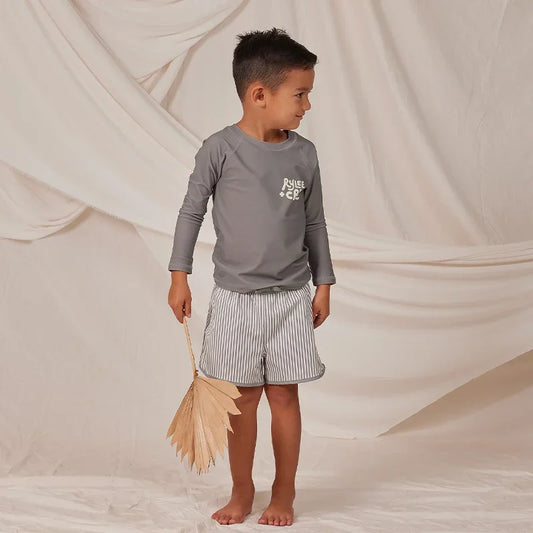 -キッズ水着 セパレート 長袖トップス+パンツ スイムウェア ラッシュガード ボーイズ 2カラー【mh0005809】 - mamahalo shop - ベビー用水着 - べビー服 - 子供服 - 男の子 - 女の子