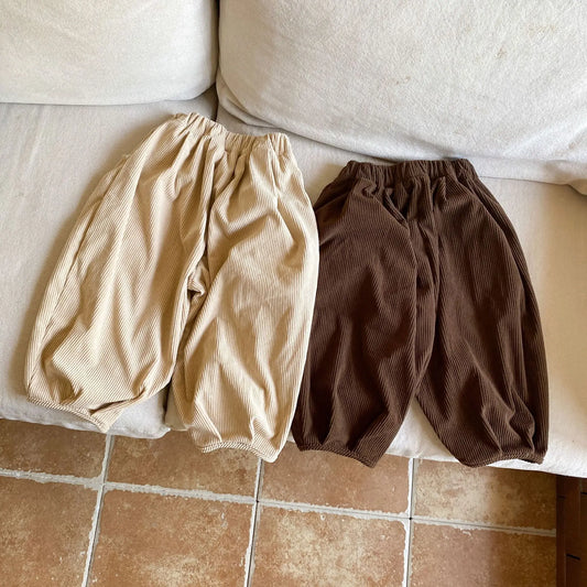 -キッズパンツ コーデュロイルーズロングバルーンパンツ 2カラー【mh0006707】 - mamahalo shop - ロングパンツ・スウェットパンツ - べビー服 - 子供服 - 男の子 - 女の子