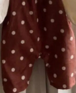 -ベビーサロペット キャミソールジャンプスーツ レースフリル ドット水玉プリント 2カラー - mamahalo shop - サロペットパンツ・サスペンダーパンツ - べビー服 - 子供服 - 男の子 - 女の子