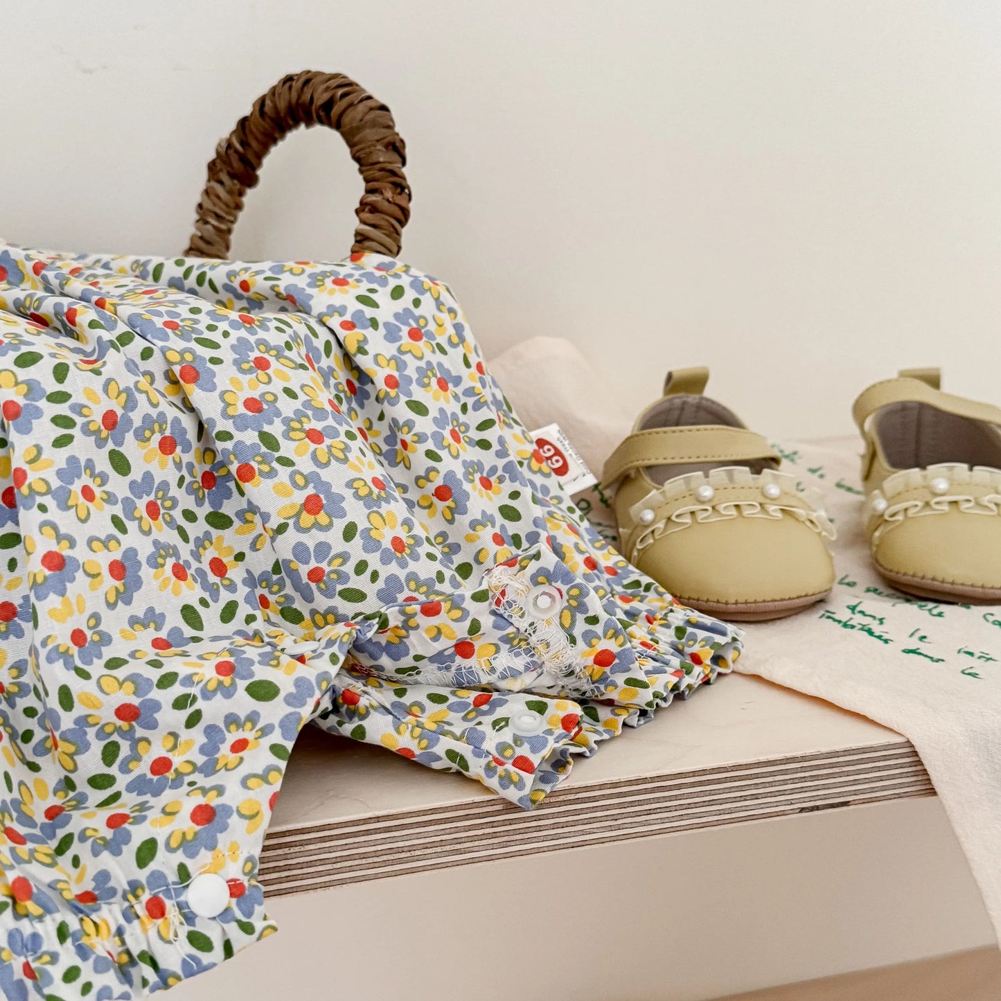 -ベビーロンパース キャミソールジャンプスーツ フラワー花柄プリント【mh0005912】 - mamahalo shop - ノースリーブロンパース - べビー服 - 子供服 - 男の子 - 女の子