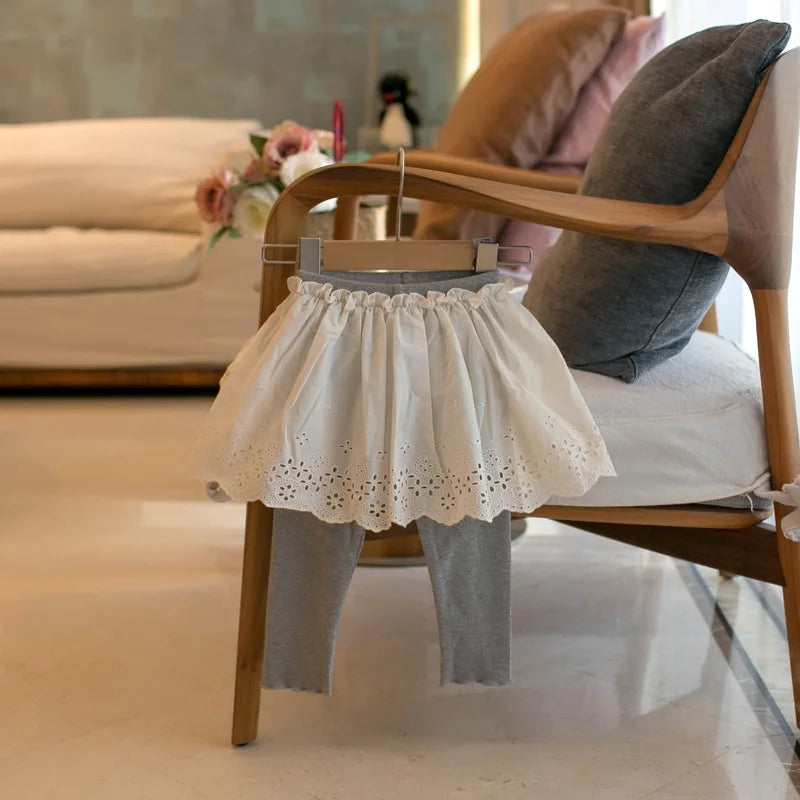 -キッズパンツ レーススカートドッキングレギンスパンツ 2カラー【mh0006921】 - mamahalo shop - レギンスパンツ - べビー服 - 子供服 - 男の子 - 女の子