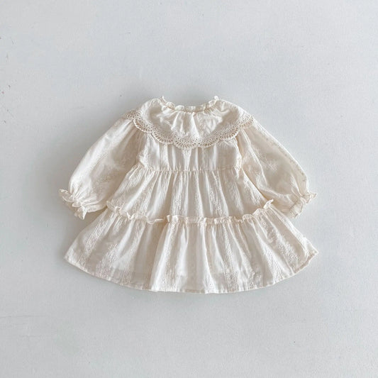 -キッズワンピース レース襟刺繍長袖プリンセスドレスワンピース - mamahalo shop - 長袖ワンピース - べビー服 - 子供服 - 男の子 - 女の子