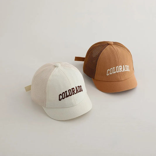 -ベビー帽子 メッシュキャップ 野球帽 レターロゴ刺繍 サマーハット【mh0005594】 - mamahalo shop - ベビー用帽子 - べビー服 - 子供服 - 男の子 - 女の子