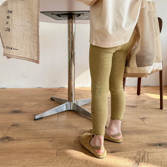 -キッズパンツ フラワーワンポイントプリントレギンスパンツ 3カラー - mamahalo shop - レギンスパンツ - べビー服 - 子供服 - 男の子 - 女の子