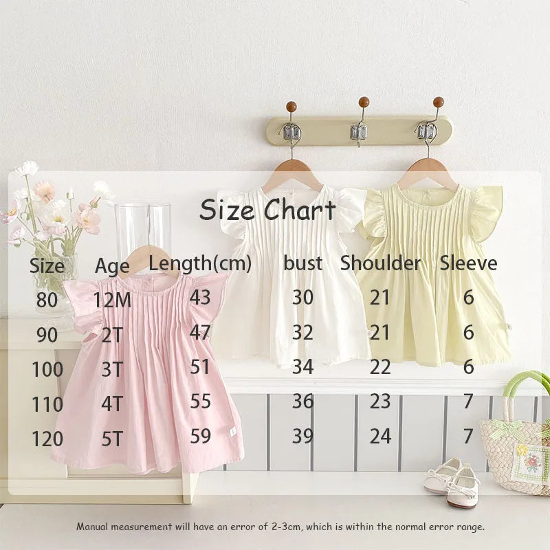 -キッズワンピース フリルスリーブ ピンタック サマードレス 3カラー【mh0005895】 - mamahalo shop - 半袖ワンピース - べビー服 - 子供服 - 男の子 - 女の子