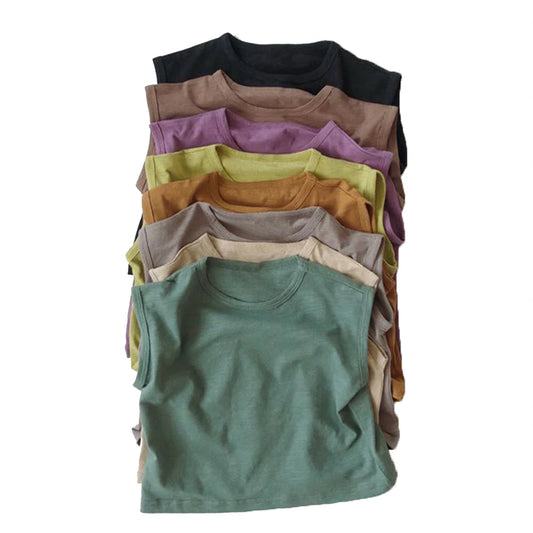 -キッズ シンプル ノースリーブ トップス タンクトップ【mh0000759】 - mamahalo shop - タンクトップ・キャミソール・ノースリーブトップス - べビー服 - 子供服 - 男の子 - 女の子