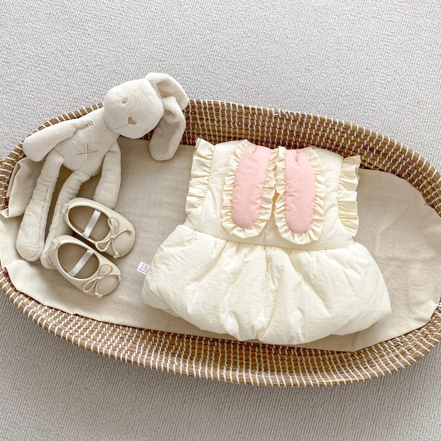 -ベビートップス/ベスト シンプルラッフル襟長袖Tシャツ/うさ耳フリルリボンペプラムアウターベスト - mamahalo shop - ベスト - べビー服 - 子供服 - 男の子 - 女の子