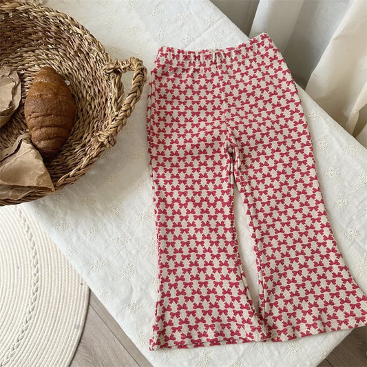 -キッズパンツ リボンプリント ベルボトムパンツ フレアパンツ【mh0005373】 - mamahalo shop - ロングパンツ・スウェットパンツ - べビー服 - 子供服 - 男の子 - 女の子