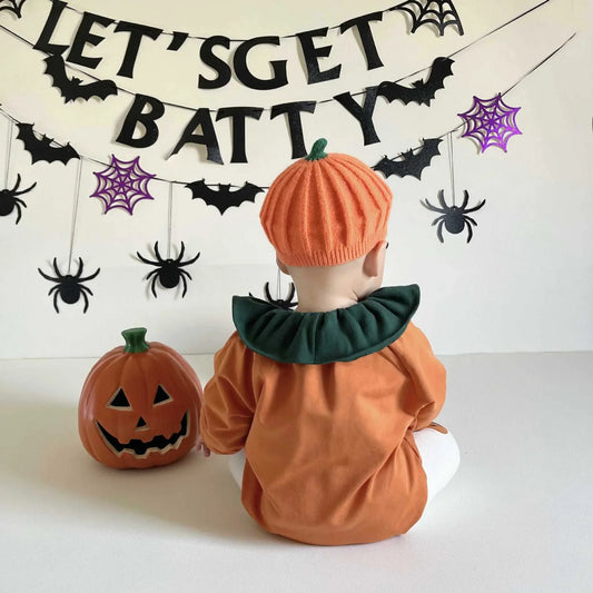 -ベビーロンパースタイツ ハロウィンコスチュームパンプキンボディスーツ/レギンスパンツ Halloween 👻【mh0007307】 - mamahalo shop - 長袖ロンパース - べビー服 - 子供服 - 男の子 - 女の子