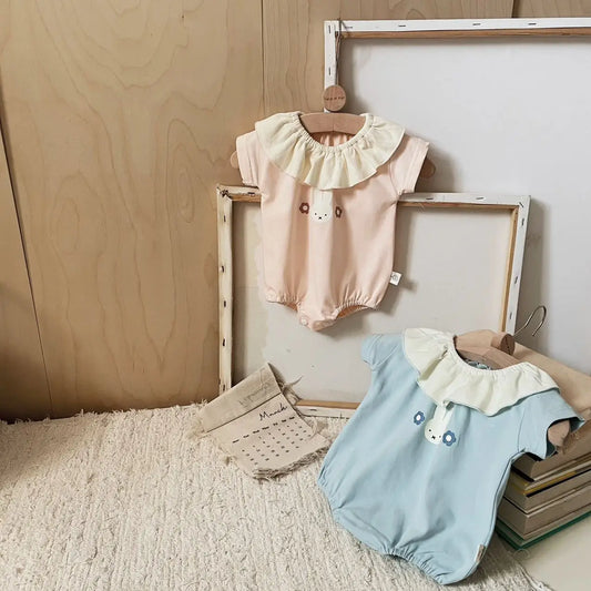 -ベビーロンパース サークル襟 半袖ボディスーツ うさぎミッフィー 2カラー【mh0006311】 - mamahalo shop - 半袖ロンパース - べビー服 - 子供服 - 男の子 - 女の子