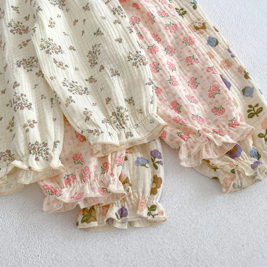 -ベビーパンツ サマールーズロングパンツ フラワー花柄プリント 3カラー【mh0006093】 - mamahalo shop - ロングパンツ・スウェットパンツ - べビー服 - 子供服 - 男の子 - 女の子