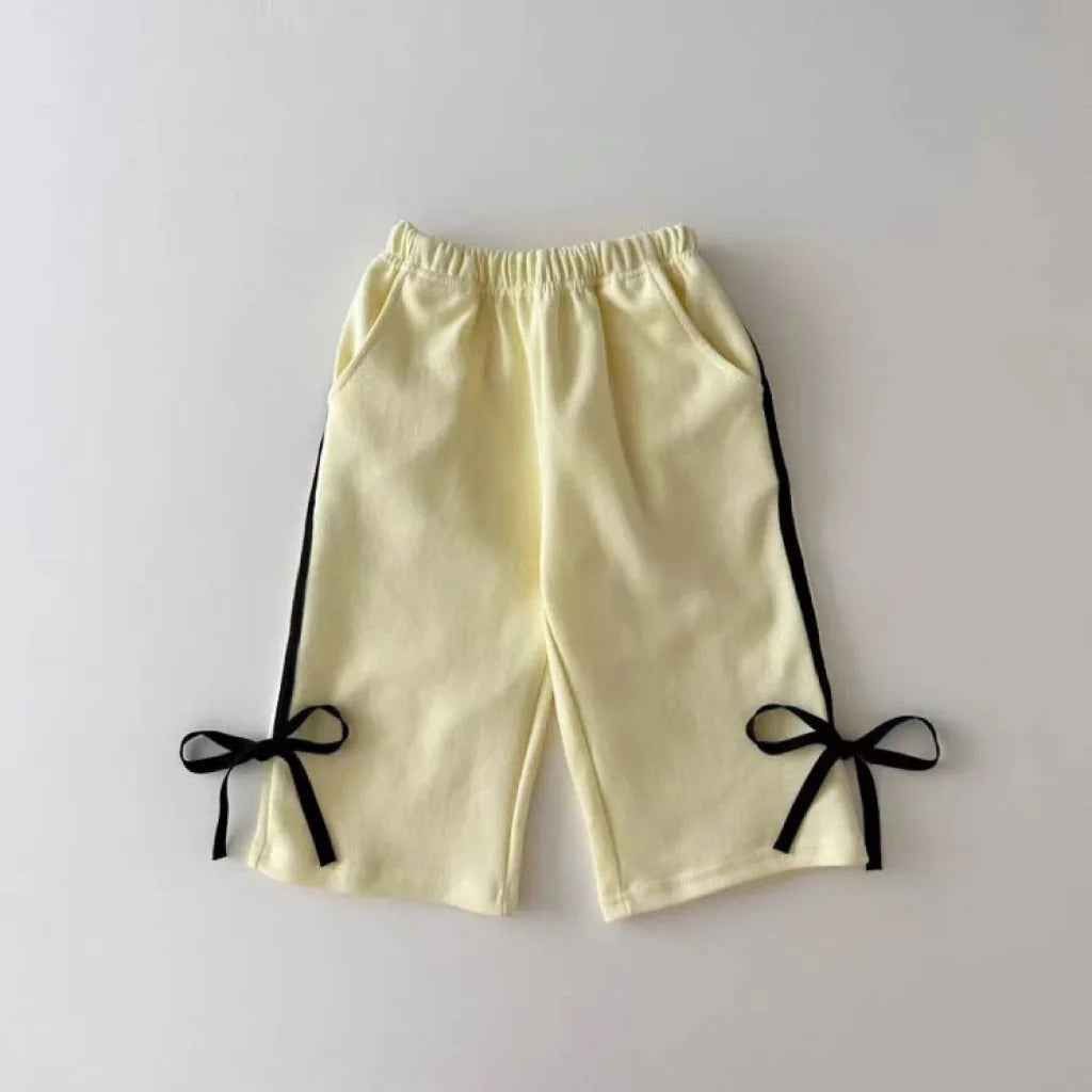 -ベビーキッズセットアップ 2点セット リボンサイドライン長袖スウェットシャツ+スウェットパンツ 2カラー - mamahalo shop - 長袖セットアップ - べビー服 - 子供服 - 男の子 - 女の子