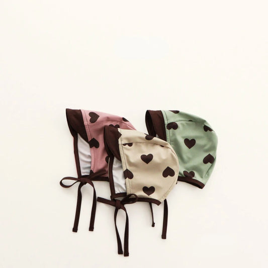 -ベビー水着 帽子セット ワンピース ハートプリント スイムウェア 3カラー【mh0004448】 - mamahalo shop - ベビー用水着 - べビー服 - 子供服 - 男の子 - 女の子