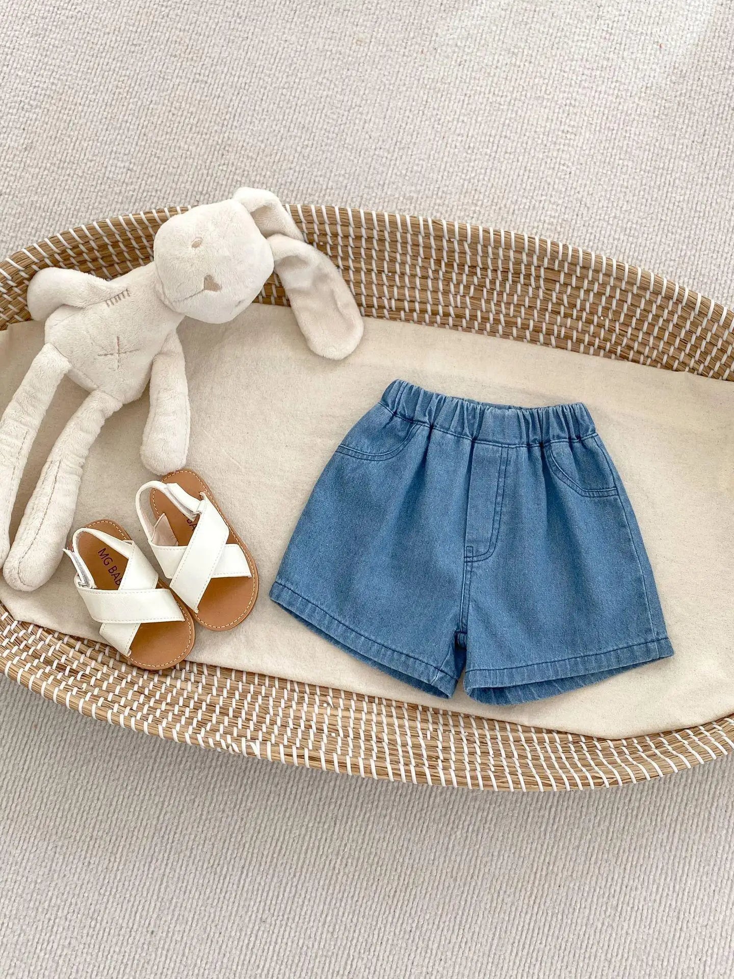 -ベビーパンツ ショートパンツ フリル レース デニム 2カラー - mamahalo shop - ハーフパンツ・ショートパンツ - べビー服 - 子供服 - 男の子 - 女の子