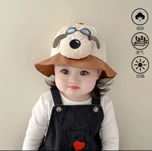 -ベビー帽子キャップ 犬 ドッグ ワンポイント 野球帽 サマーハット【mh0005168】 - mamahalo shop - ベビー用帽子 - べビー服 - 子供服 - 男の子 - 女の子
