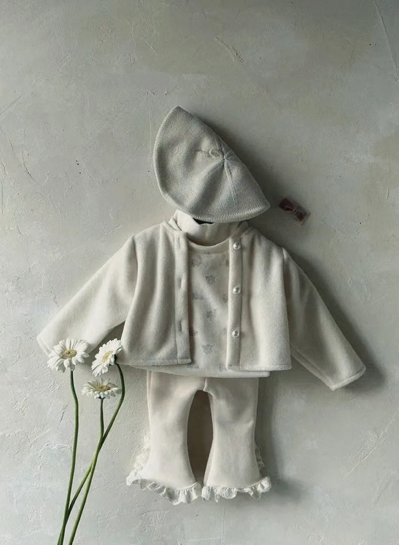 -ベビーパンツ フリルレース フリースフレアパンツ - mamahalo shop - ロングパンツ・スウェットパンツ - べビー服 - 子供服 - 男の子 - 女の子