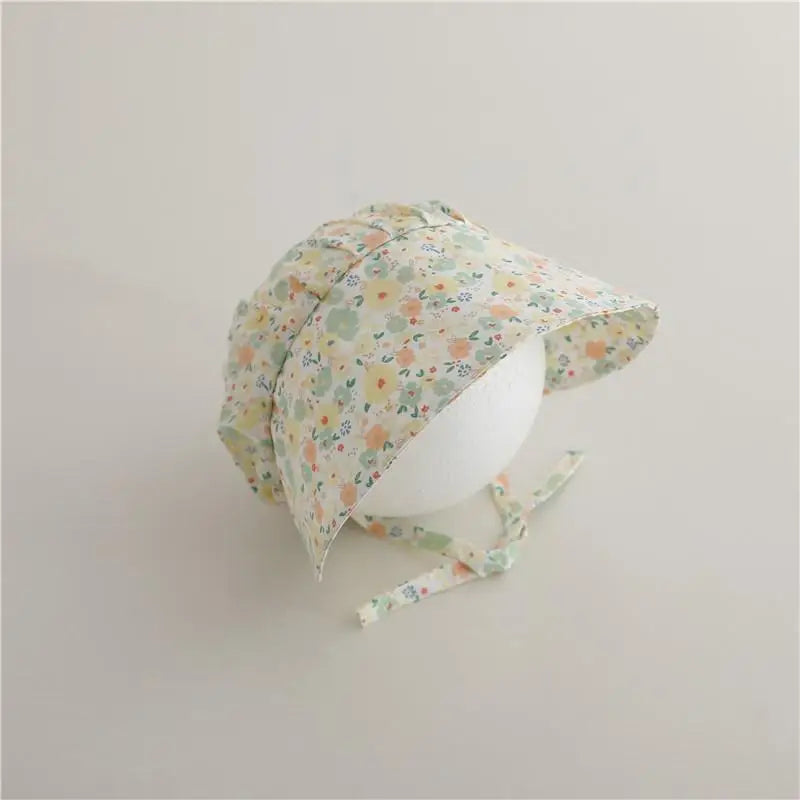 -ベビー帽子 つば広ボンネット サマーハット フラワー花柄プリント【mh0004989】 - mamahalo shop - ベビー用帽子 - べビー服 - 子供服 - 男の子 - 女の子