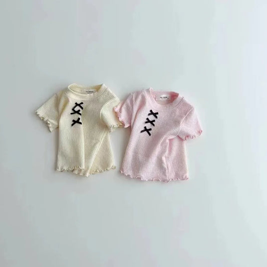 -キッズトップス 半袖Tシャツ カットソー リボン 2カラー【mh0006308】 - mamahalo shop - 半袖Tシャツ - べビー服 - 子供服 - 男の子 - 女の子