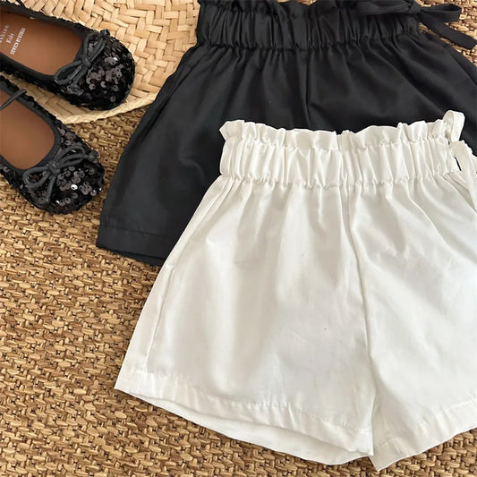 -キッズパンツ ハイウエスト ショートパンツ 2カラー【mh0005304】 - mamahalo shop - ハーフパンツ・ショートパンツ - べビー服 - 子供服 - 男の子 - 女の子