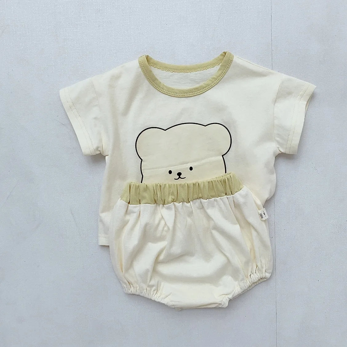 -ベビーセットアップ 2点セット タンクトップ+ショートパンツ レモン/バナナプリント 2カラー【mh0006141】 - mamahalo shop - ノースリーブセットアップ - べビー服 - 子供服 - 男の子 - 女の子