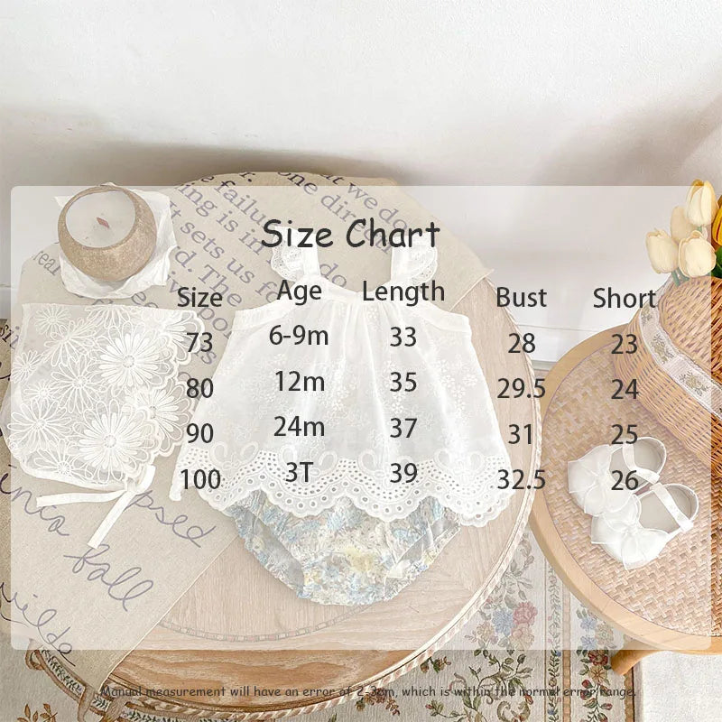 -ベビーセットアップ 2点セット ノースリーブレースチュニックブラウス+フラワープリントブルマパンツ【mh0006518】 - mamahalo shop - ノースリーブセットアップ - べビー服 - 子供服 - 男の子 - 女の子