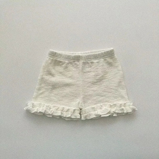 -ベビーパンツ ショートレギンス フリル フラワー花柄プリント/無地 3カラー【mh0005897】 - mamahalo shop - ハーフパンツ・ショートパンツ - べビー服 - 子供服 - 男の子 - 女の子