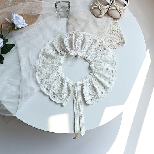 -ベビー キッズ レース つけ襟 付け襟 アタッチメント カラー 5デザイン ベージュ ガールズ - mamahalo shop - ショール - べビー服 - 子供服 - 男の子 - 女の子