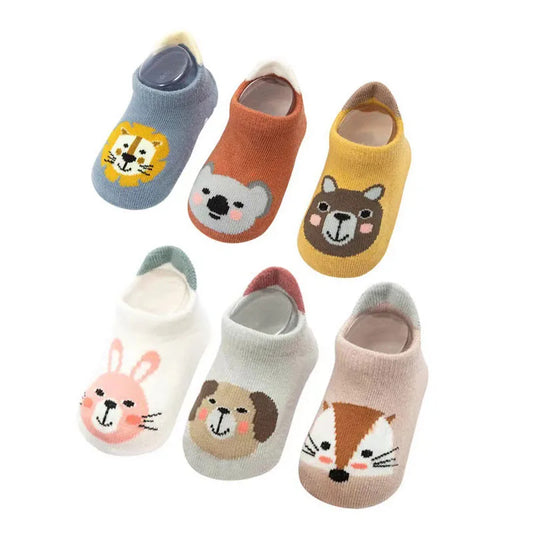 -ベビーキッズソックス 靴下6足セット ショートソックス 無地/アニマル【mh0006482】 - mamahalo shop - ベビー用靴下・タイツ - べビー服 - 子供服 - 男の子 - 女の子