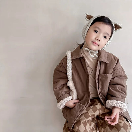 -キッズ 裏ボアフリース ジャケット コート アウター - mamahalo shop - ショートコート・ジャケット・ジャンパー - べビー服 - 子供服 - 男の子 - 女の子