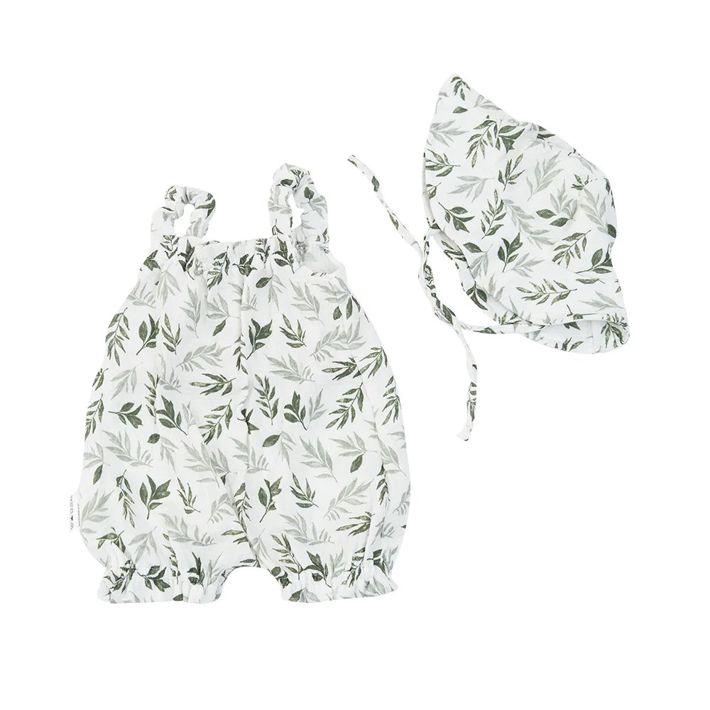 -☺︎ ベビージャンプスーツ キャミソールボディスーツ 帽子セット - mamahalo shop - ノースリーブジャンプスーツ - べビー服 - 子供服 - 男の子 - 女の子