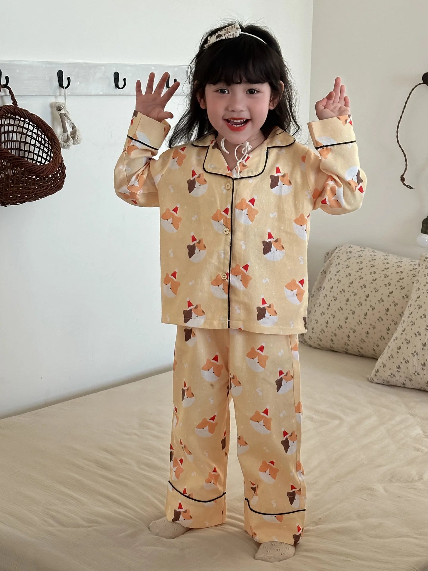 -キッズパジャマセット アニマルプリント長袖シャツ+ロングパンツ 5カラー【mh0007314】 - mamahalo shop - 長袖パジャマ - べビー服 - 子供服 - 男の子 - 女の子