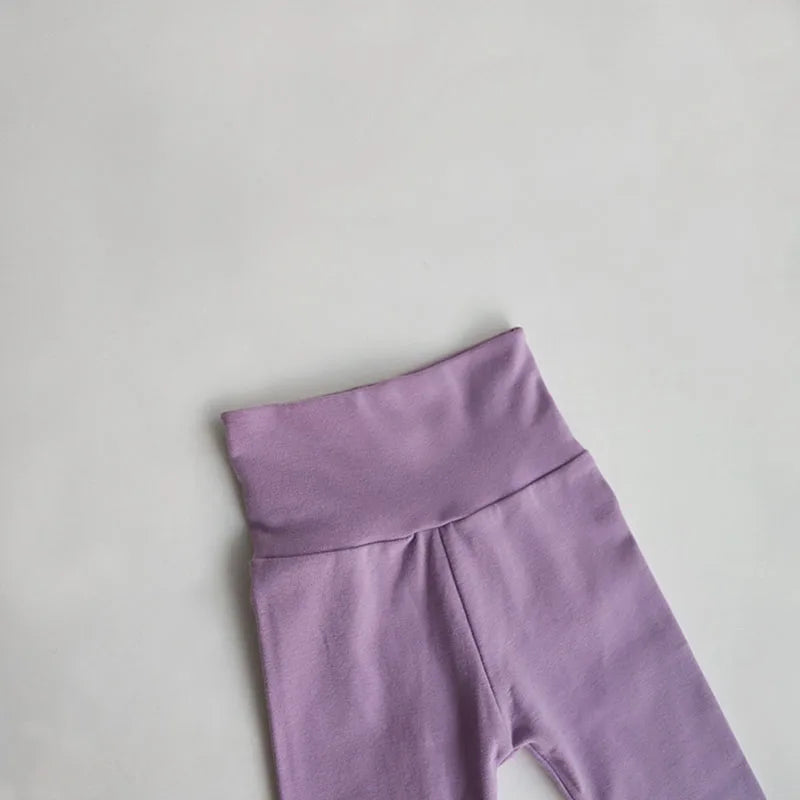 -☺︎ ベビーセットアップ 2点セット 長袖Tシャツ+ハイウェストパンツ シンプルベーシック パジャマ 4カラー - mamahalo shop - 長袖セットアップ - べビー服 - 子供服 - 男の子 - 女の子