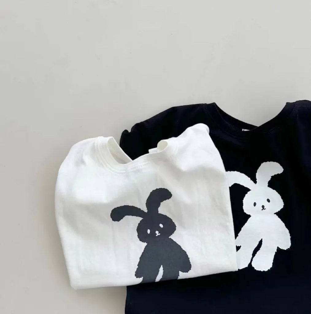 -ベビートップス 半袖プリントTシャツ うさぎバニー 2カラー【mh0005472】 - mamahalo shop - 半袖Tシャツ - べビー服 - 子供服 - 男の子 - 女の子