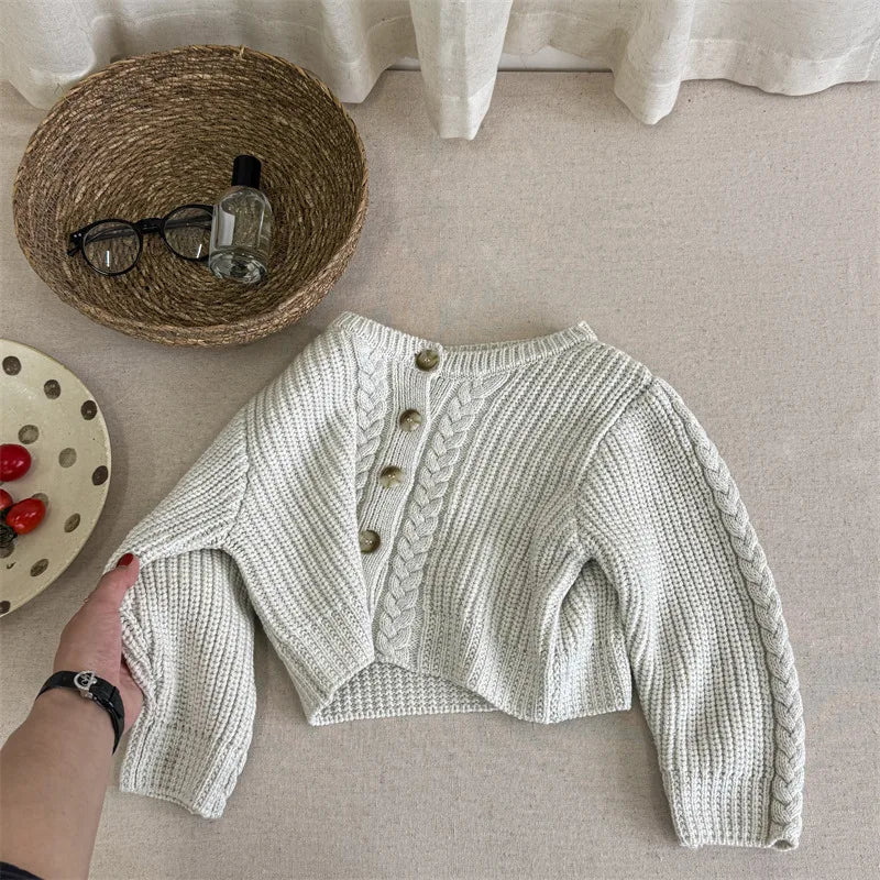 -キッズカーディガン ニット ルーズジャケット 2カラー - mamahalo shop - カーディガン・パーカー - べビー服 - 子供服 - 男の子 - 女の子