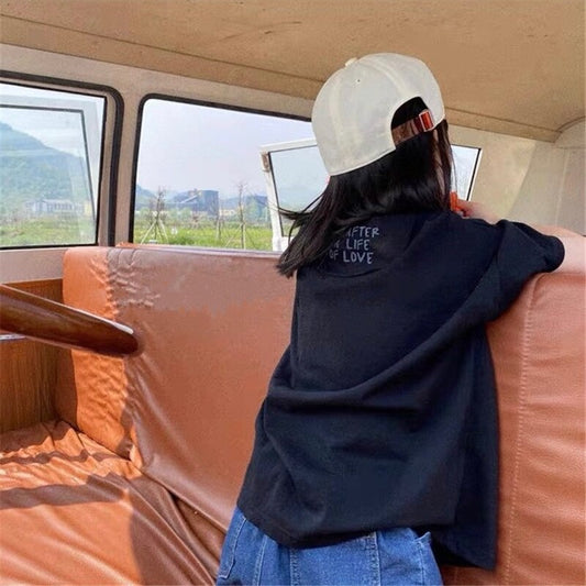 -☺︎ キッズ バック レターロゴ 半袖 ルーズ Tシャツ トップス ボーイズ - mamahalo shop - 半袖Tシャツ - べビー服 - 子供服 - 男の子 - 女の子