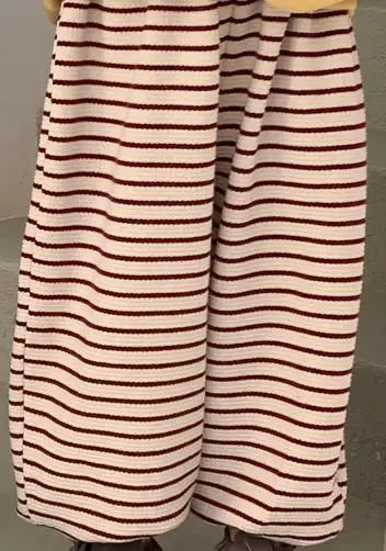 -キッズパンツ ボーダー柄 スウェットロングパンツ レッド/ホワイト/2カラー - mamahalo shop - ロングパンツ・スウェットパンツ - べビー服 - 子供服 - 男の子 - 女の子