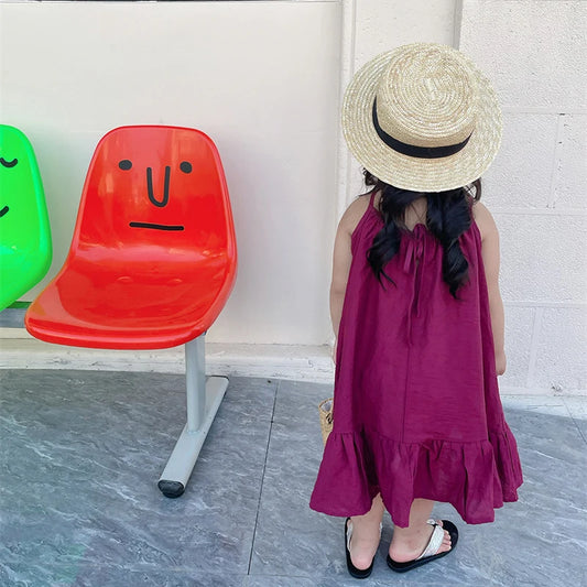 -キッズワンピース キャミワンピ キャミソールサマードレス 2カラー【mh0006249】 - mamahalo shop - ノースリーブワンピース - べビー服 - 子供服 - 男の子 - 女の子