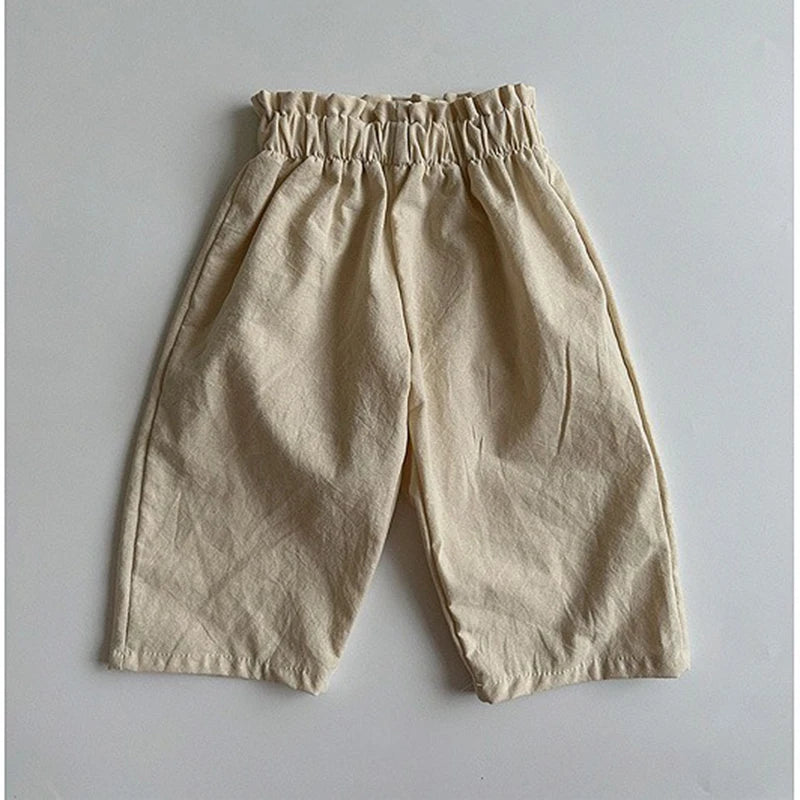 -ベビーパンツ ルーズロングパンツ クロップドパンツ 無地/チェック 3カラー【mh0006097】 - mamahalo shop - ロングパンツ・スウェットパンツ - べビー服 - 子供服 - 男の子 - 女の子