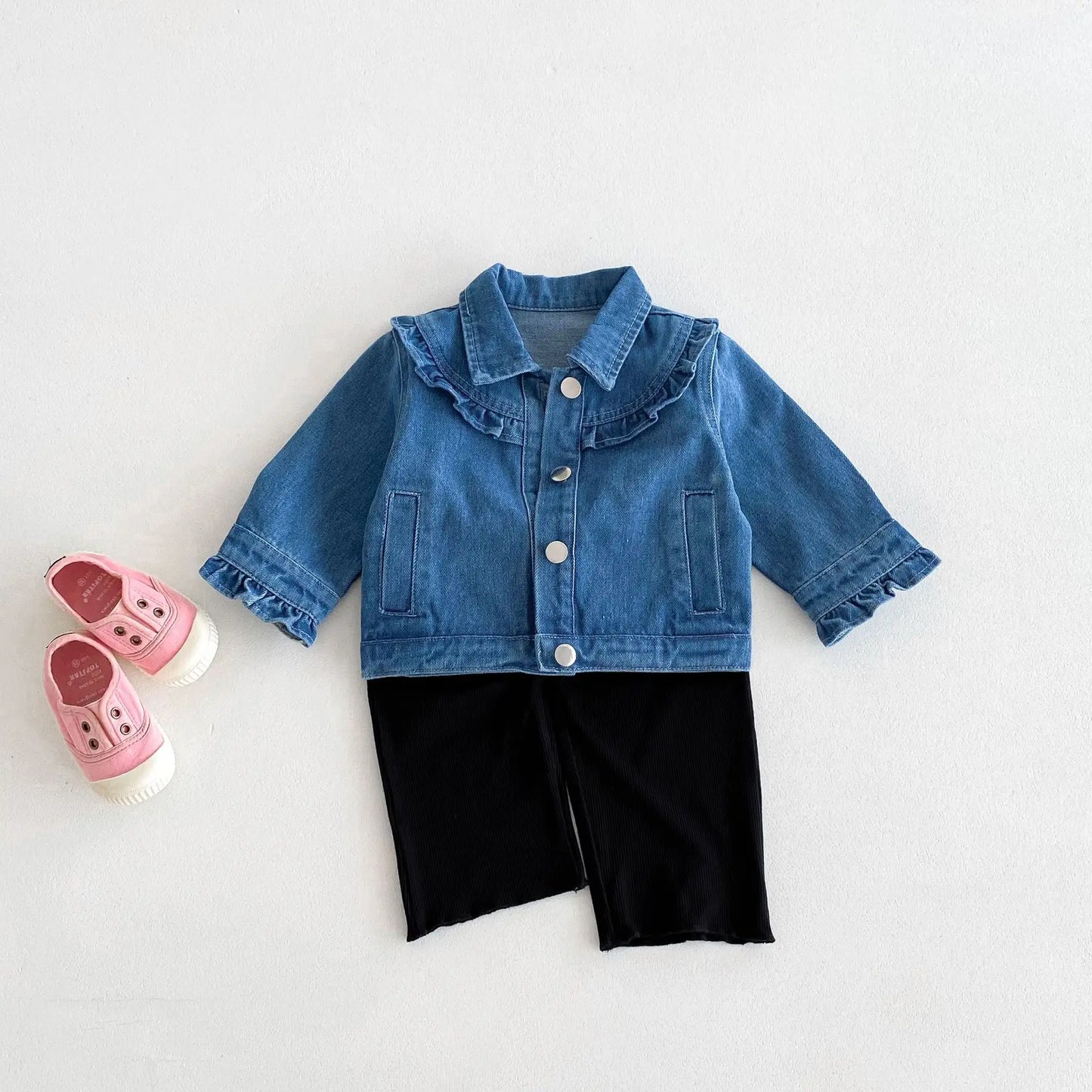 -キッズアウター デニムジャケット フリルコート Gジャン - mamahalo shop - ショートコート・ジャケット・ジャンパー - べビー服 - 子供服 - 男の子 - 女の子