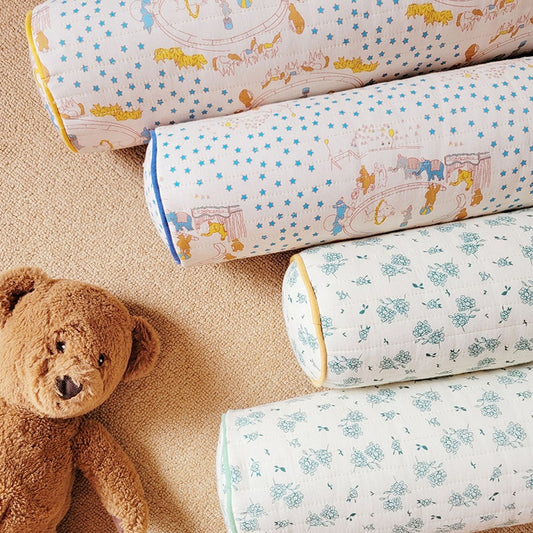 -ロングクッション 抱き枕 ベビーピロー フラワー 花柄 サーカス柄 4種 15x60cm【mh0002802】 - mamahalo shop - ベビー寝具 - べビー服 - 子供服 - 男の子 - 女の子