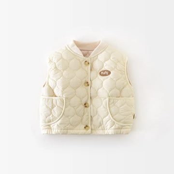 ベスト Beige / 9M 73CM ベビーキッズベスト キルティングパデッドアウターベスト【mh0007841】