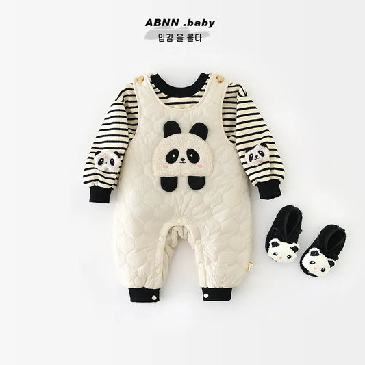 トレーナー・フーディ ベビートップス ボーダーパンダ裏フリース長袖スウェットシャツプルオーバー【mh0007794】