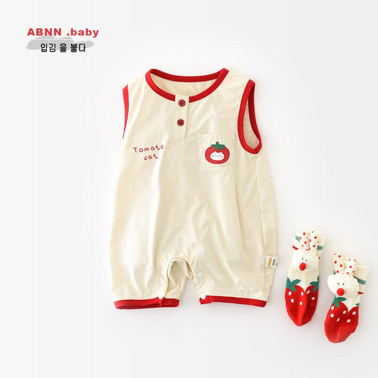 ノースリーブロンパース トマトねこノースリーブロンパース【mh0009616】